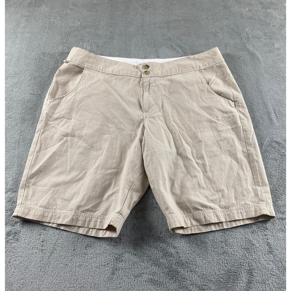 Columbia Omni-Shade Mens Shorts Tan Khaki Micro Dot Sun Protection Size 37x10